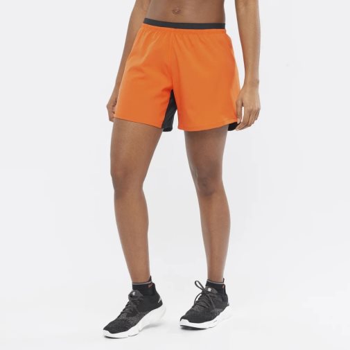 Orange Salomon Cross 5'' Women's Running Shorts | IE DQ5619